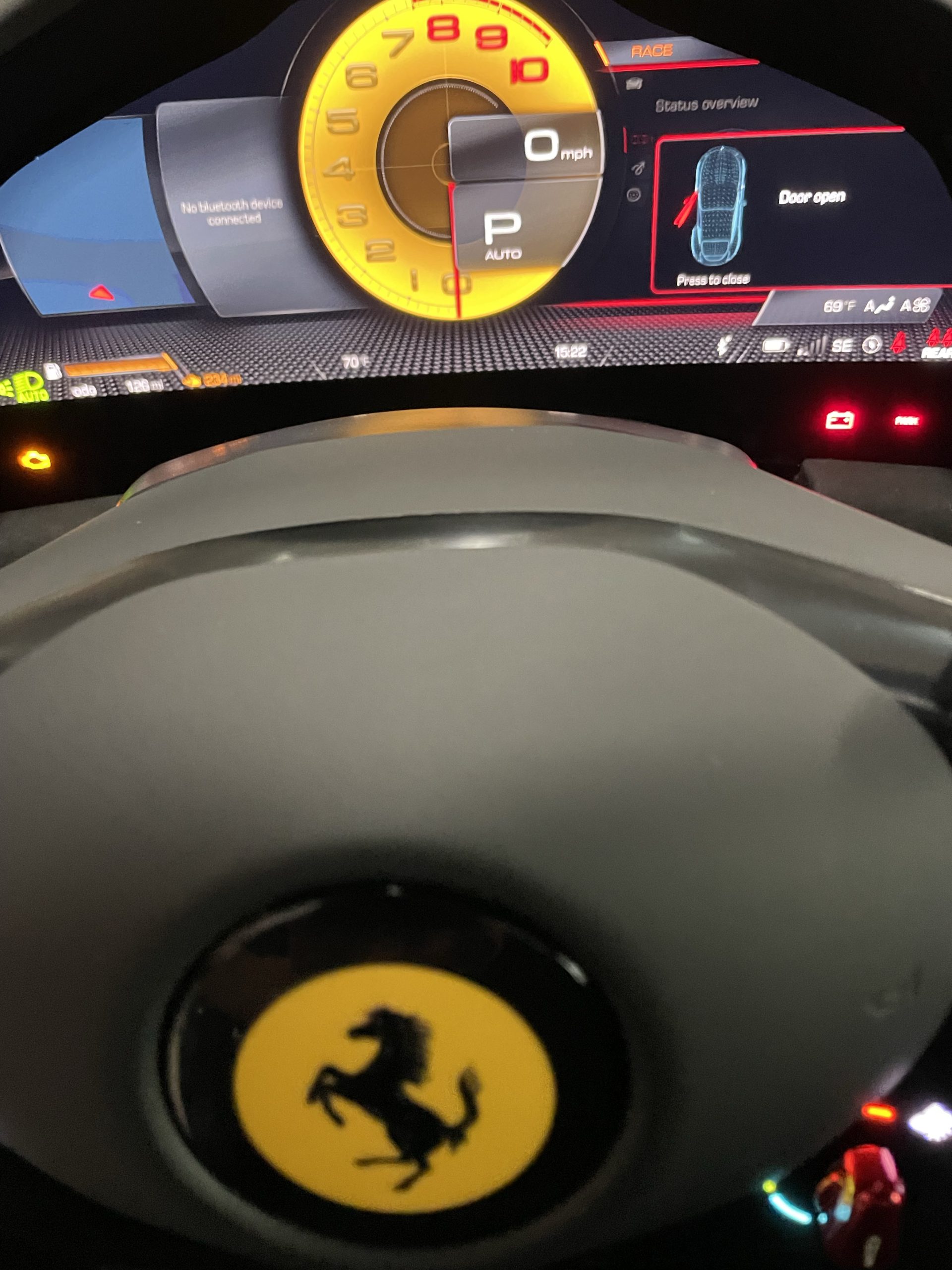 Display system in Ferrari