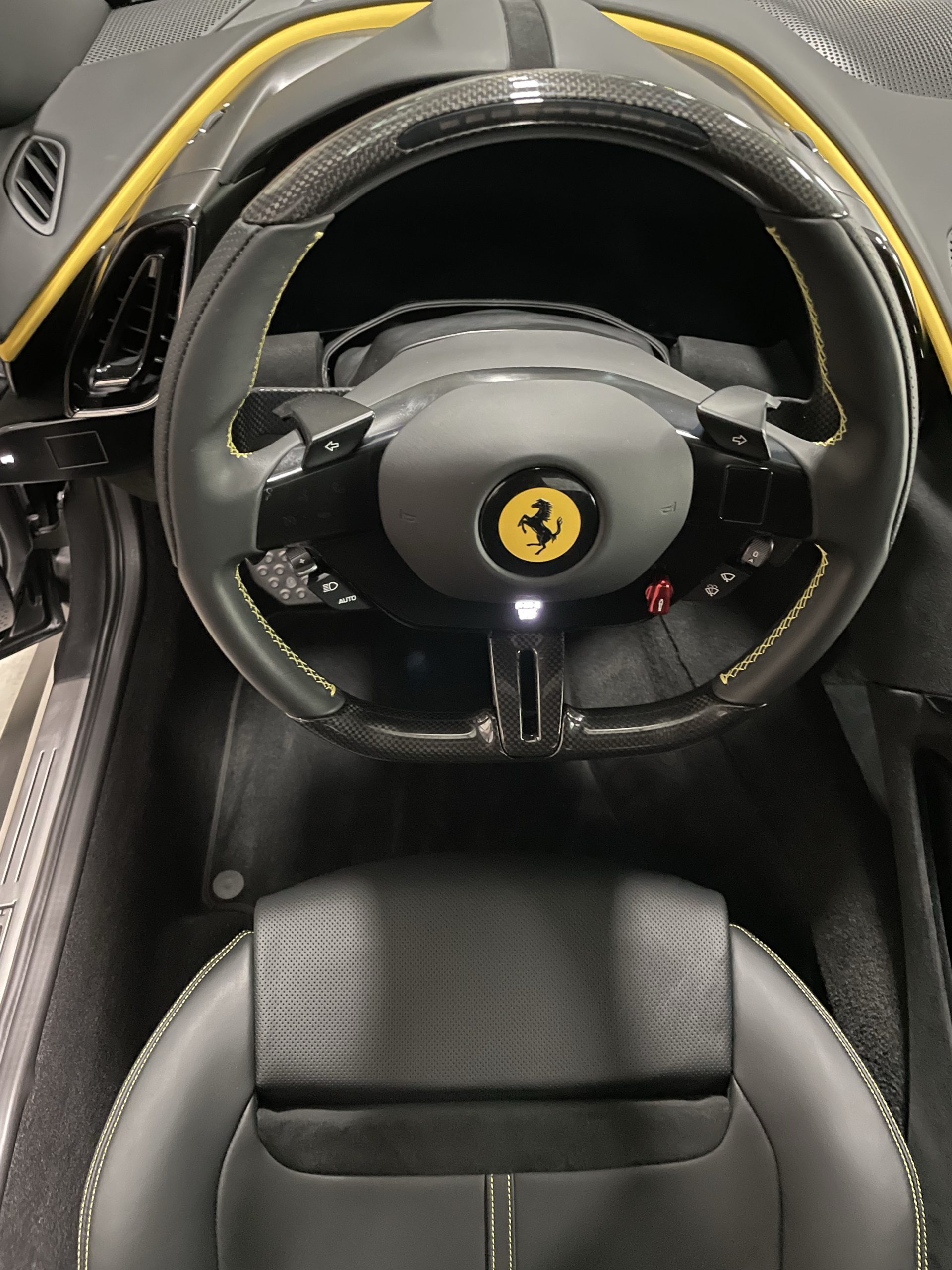 Steering wheel of Ferrari