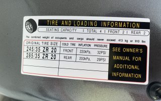 Tire info for Ferrari