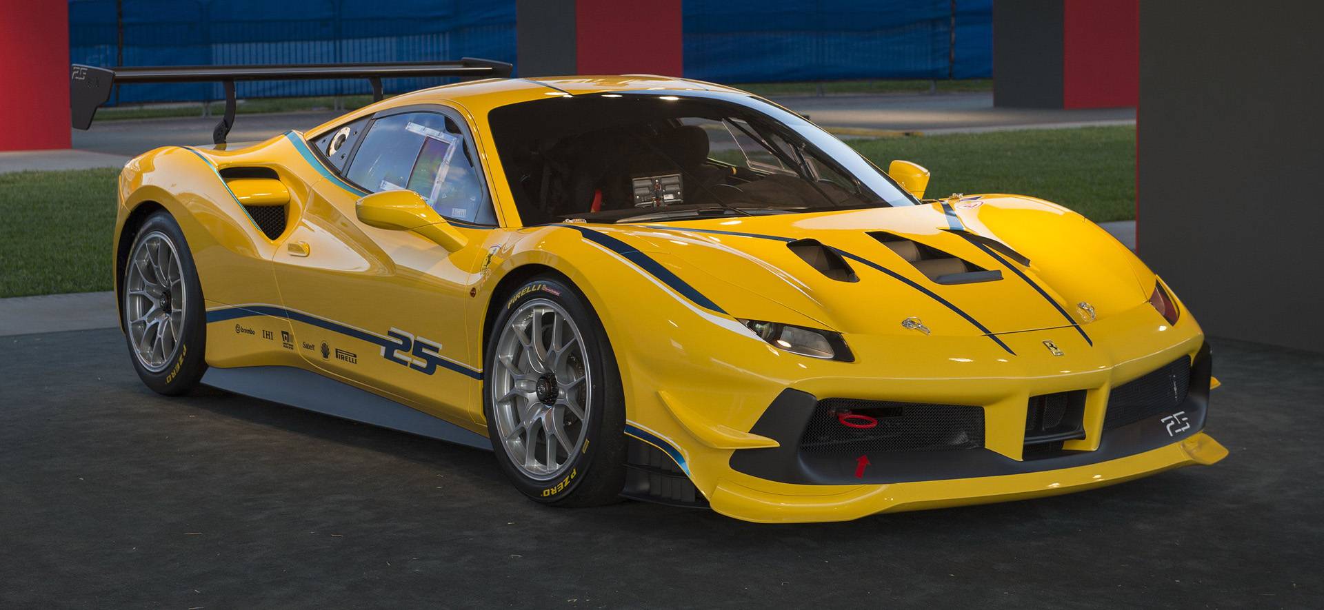 Yellow Ferrari Race Car